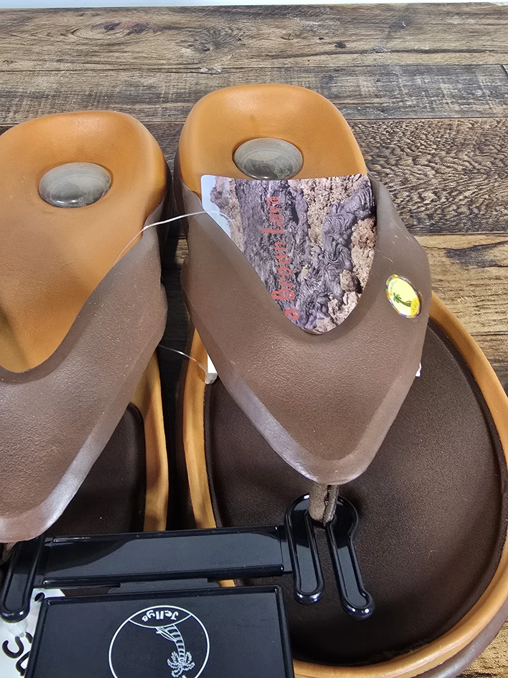 Men's Brown Slip On Men’s Flip Flop Sandals Size 8